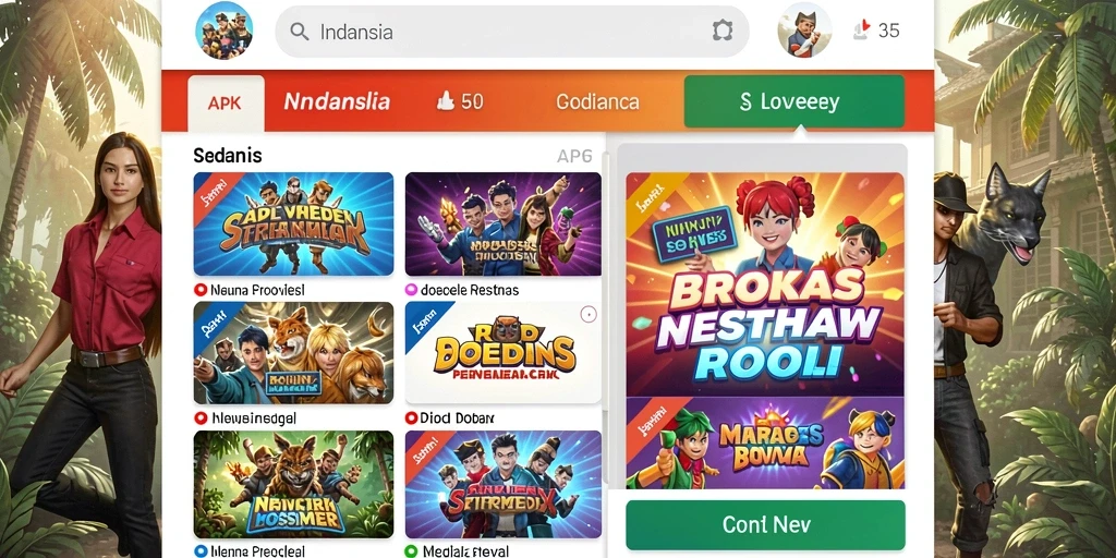 Screenshot menunjukkan antarmuka utama yang menarik.