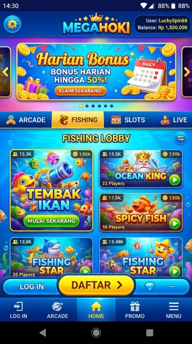 Pratinjau antarmuka megahoki — aplikasi APK resmi Android v5.5.4