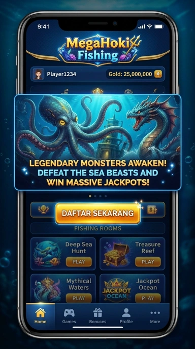 Cuplikan layar menu unduhan megahoki untuk perangkat Android